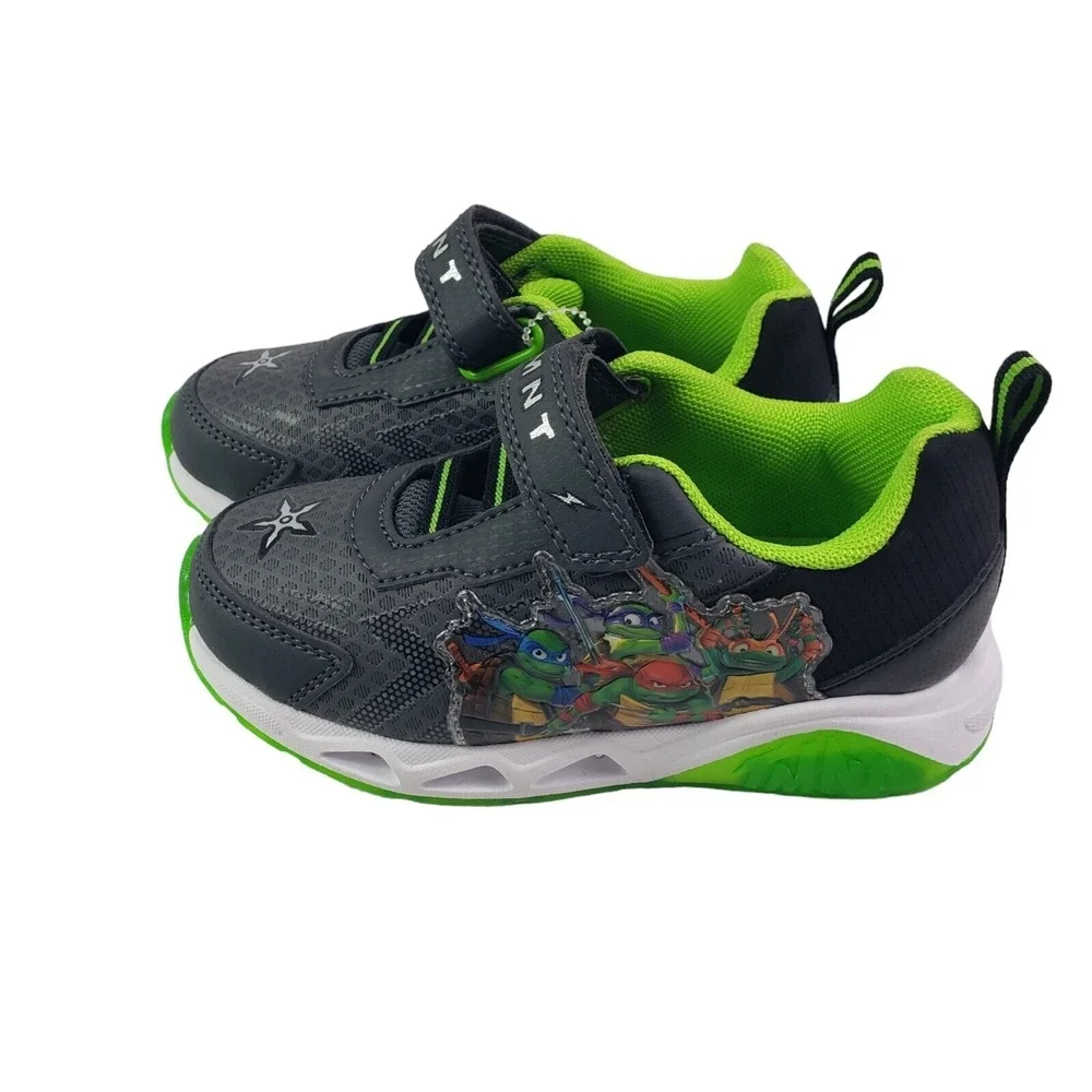 TMNT Teenage Mutant‎ Ninja Turtles Boys Sneakers Toddlers Size 8 Light-up Shoes